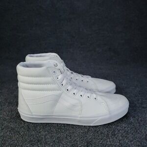 Vans Sk8 Hi Shoes Mens Size 9‎ White Skate Sneakers Classic Comfort BMX